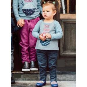 3/$30 Tea Collection Infant Baby 6-12 Months “Eat Your Rice” Top